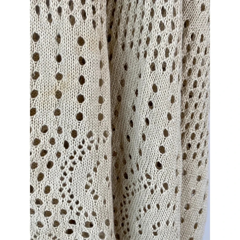 Torrid Crochet Knit Kimono Sweater OS Beige Open Knit Breathable Poncho Beach